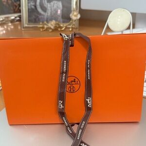Hermes Bold Orange Tote with Brown Accents